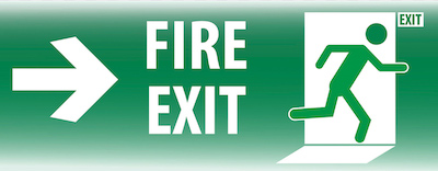 Fire exit emergency signage